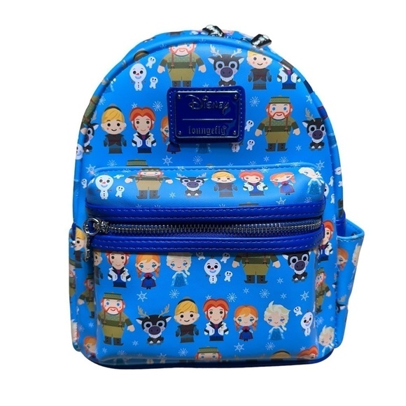Loungefly Disney Frozen Chibi Characters AOP Mini Backpack - Picture 6 of 6